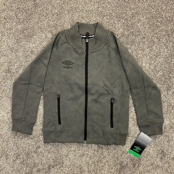 Umbro Kids Tech Soccer Full Zip Jacket Size XS (4/5) Gray Zipped Pockets NWT - Picture 5 of 14